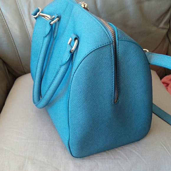 DKNY saffiano leather Boston bag in blue - Picture 3 of 8